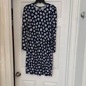 Old Navy Navy Blue Floral Long Sleeve Dress